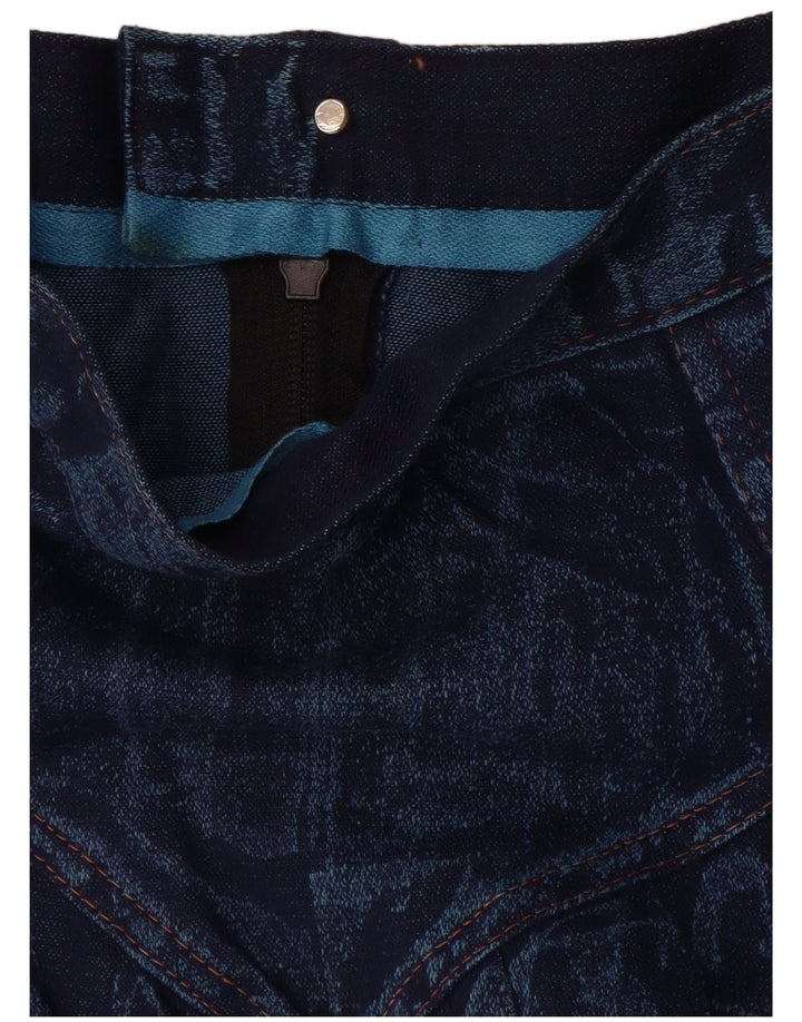 VINTAGE Dame Denim Flared Skirt W28 Medium Blue