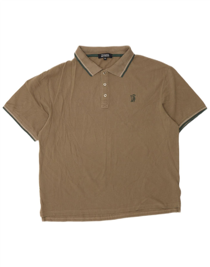 TRUSSARDI herre poloshirt 3XL brun bomuld