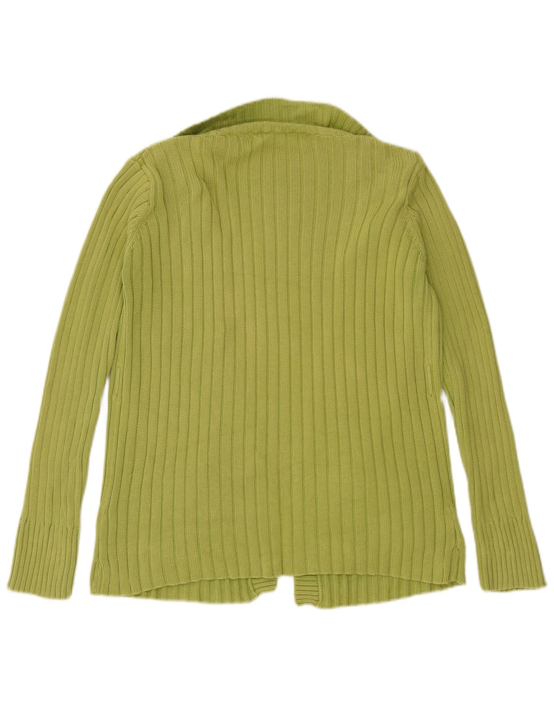 Zara Womens Open Cardigan Sweater UK 14 Medium Green Bomuld