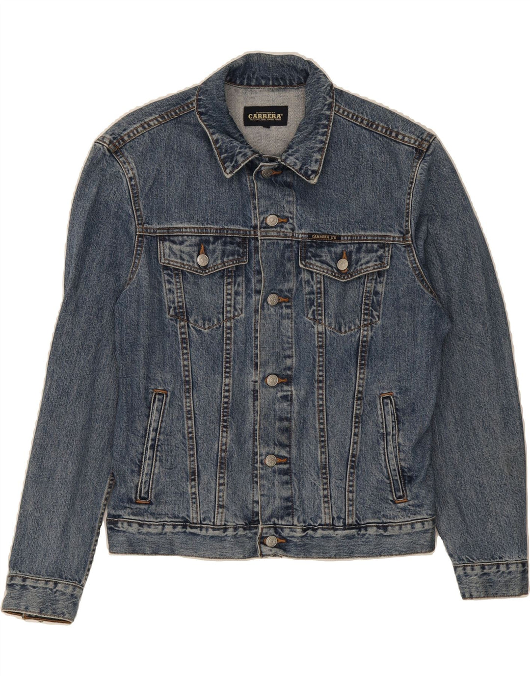 CARRERA Mens Denim Jacket UK 38 Medium Blue Cotton Vintage Carrera and Second-Hand Carrera from Messina Hembry 