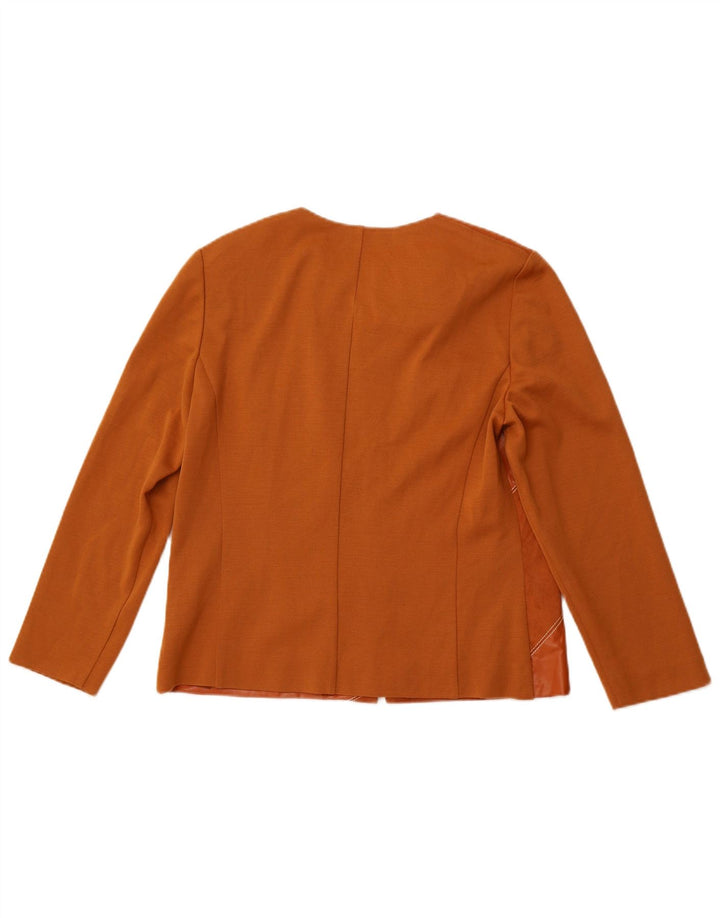 PIERRE CARDIN Dame cardigan sweater UK 14 Medium Brown Patchwork Uld