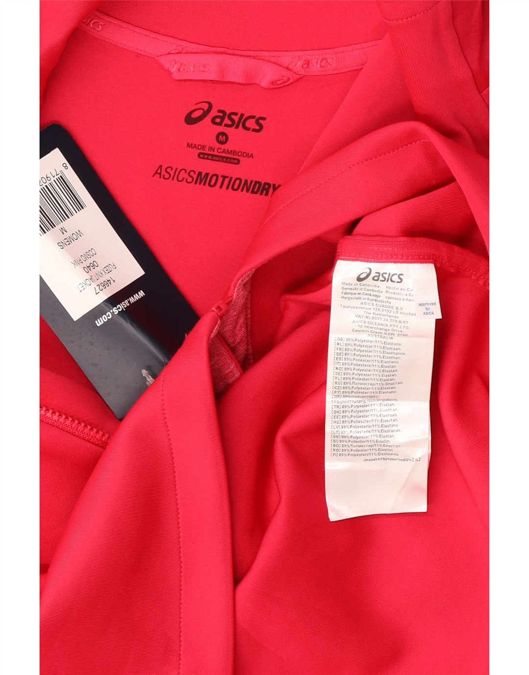 Asics træningsdragt topjakke til kvinder UK 12 Medium Pink plettet polyester