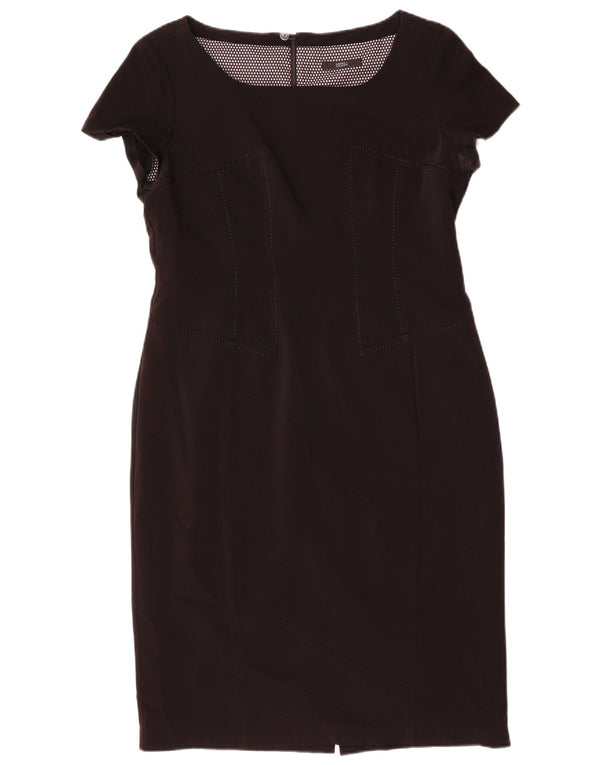 Marks & Spencer Womens Sheath Dress UK 14 Large Black Polyester