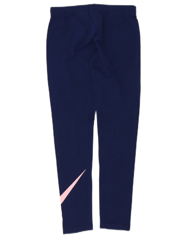 Nike piger Tight Fit grafiske leggings 12-13 år store marineblå bomuld