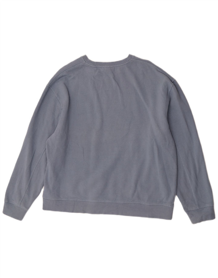 Topshop Dame Oversized Sweatshirt Jumper UK 16 Stor Blå Bomuld