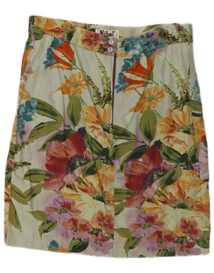 Vintage lige nederdel til kvinder IT 46 Large W30 Multicolored Floral