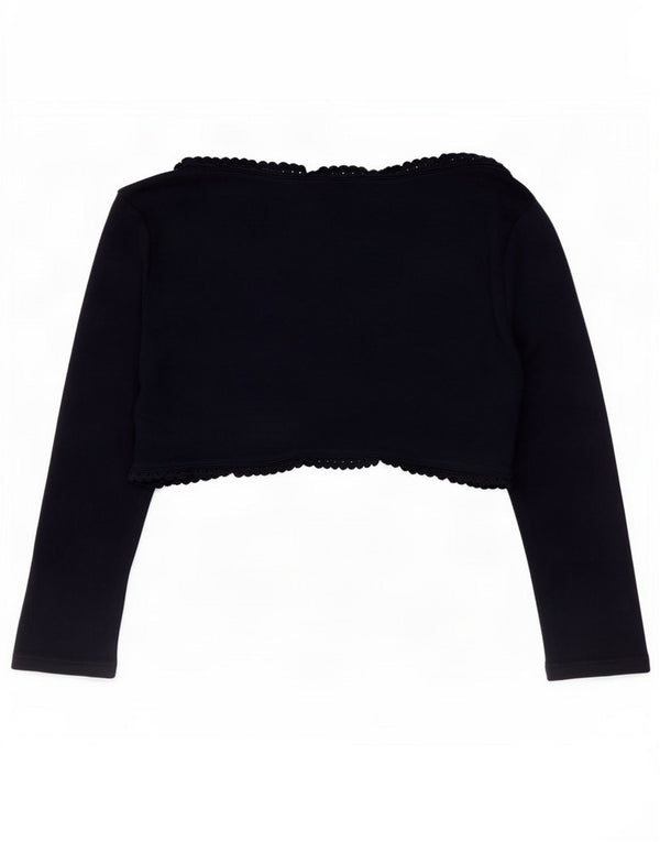 Zara Dame Bolero Top UK 14 Medium Navy Blue Bomuld