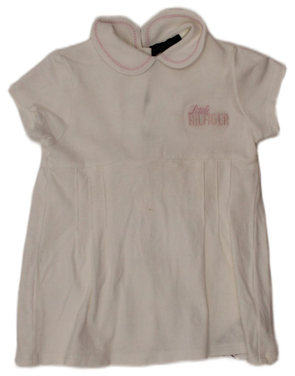 TOMMY HILFIGER Babypiger Grafisk A-line kjole 6-9 måneder hvid bomuld