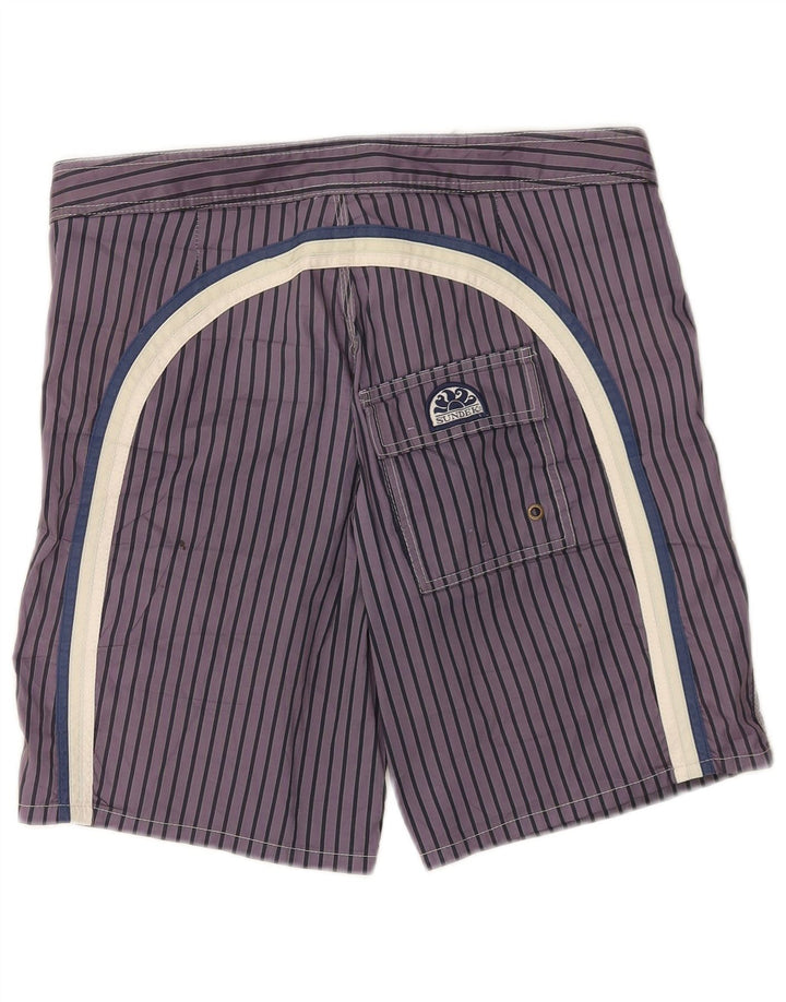 Sundek Herre badeshorts Stor lilla nålestribet polyester