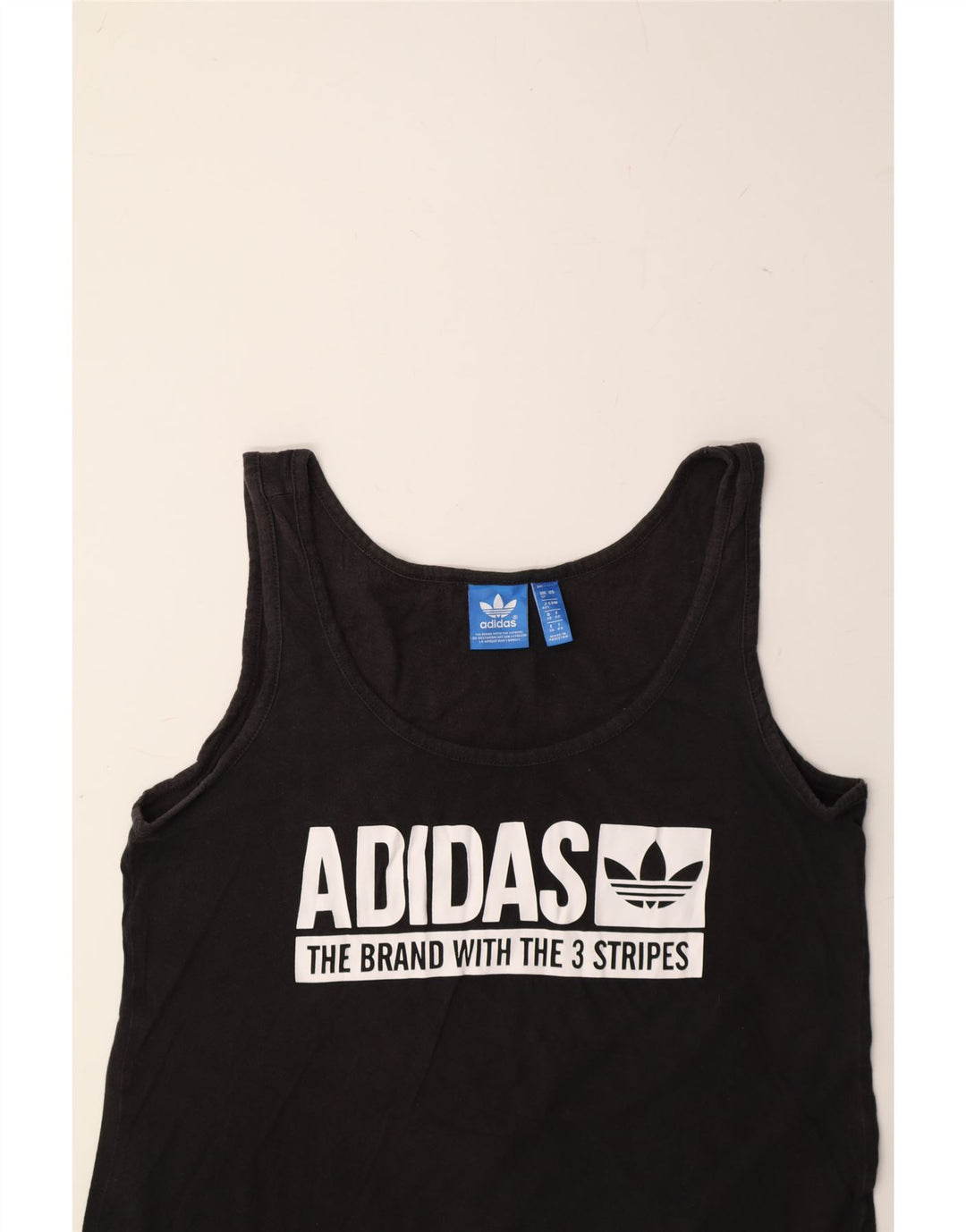 ADIDAS Womens Graphic Vest Top UK 12 Medium  Black Cotton Vintage Adidas and Second-Hand Adidas from Messina Hembry 