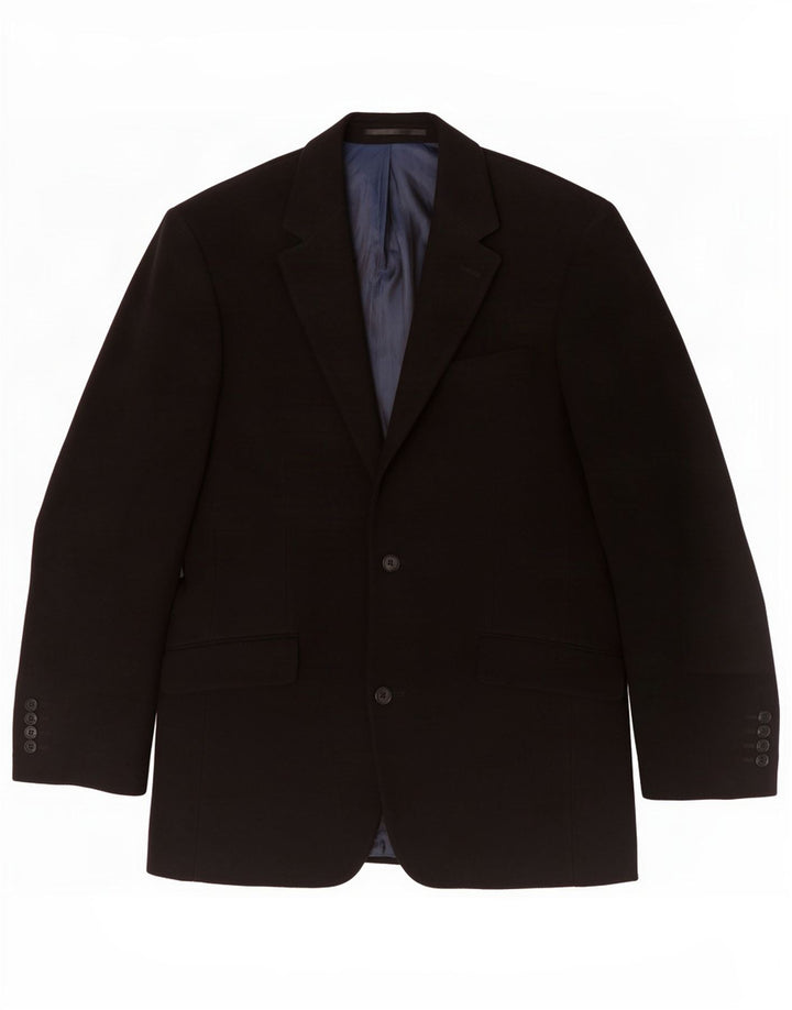 Daniel Hechter Herre 2 Button Blazer Jacket UK 38 Medium Sort Bomuld