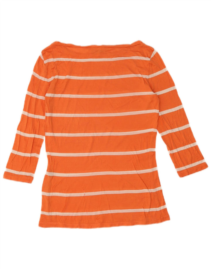 Max & Co. Dame Top 3/4 ærme UK 10 Small Orange Stribet Silke