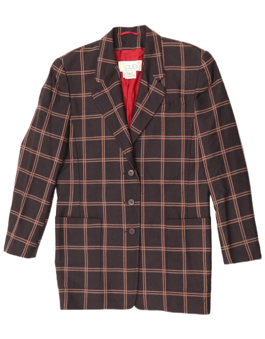 Laurel Womens Longline 3-knaps blazerjakke EU 40 Medium Brown Plaid