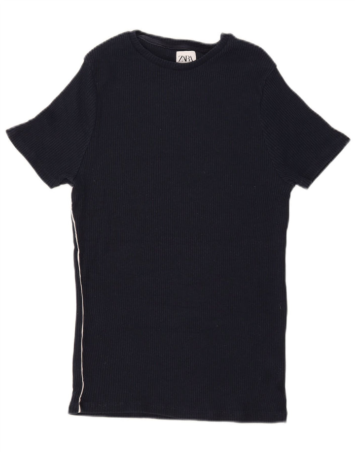 Zara Herre T-Shirt Top Medium Navy Blue