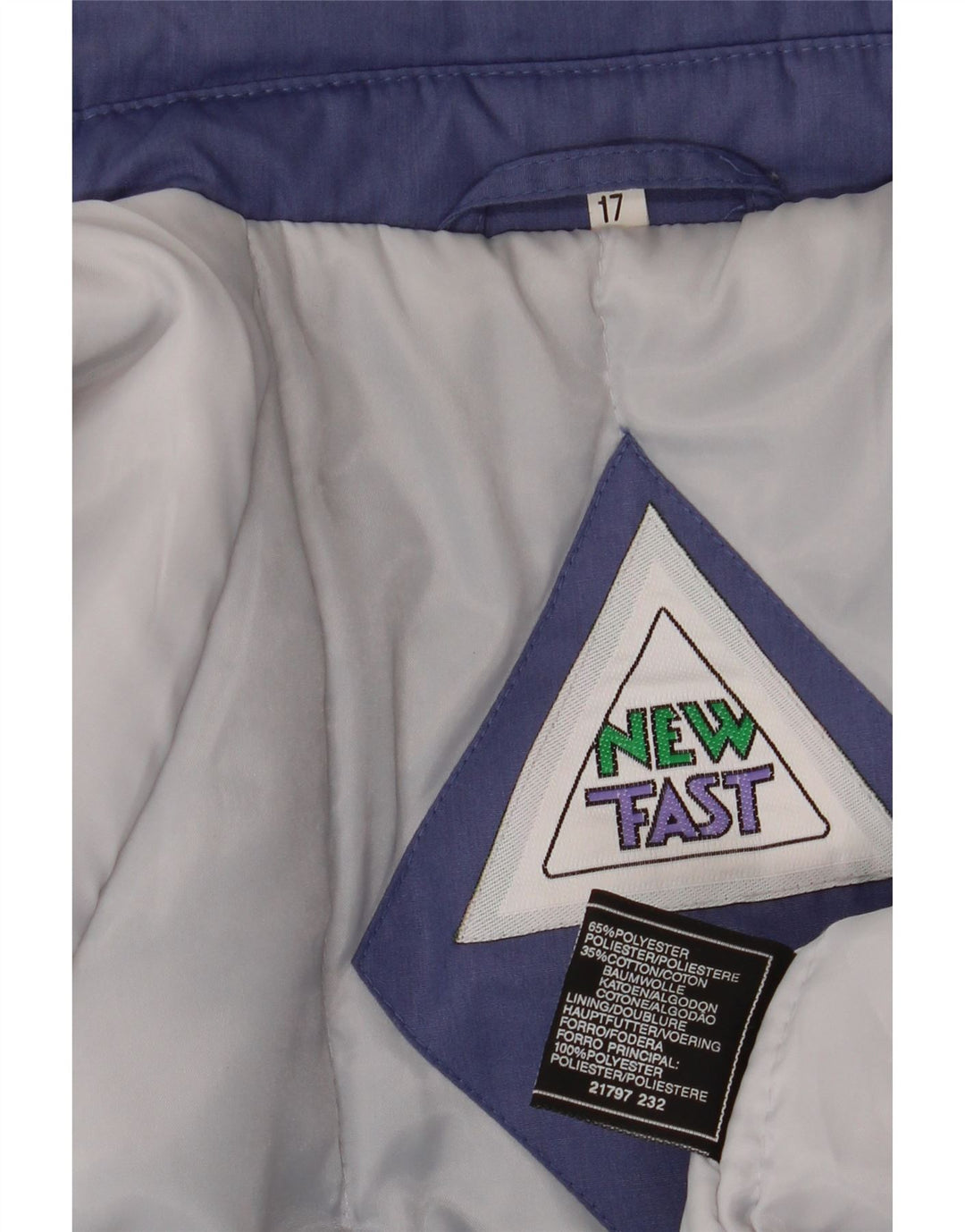 Ny Hurtig Dame Windbreaker Coat UK 16 Large Blue Polyester