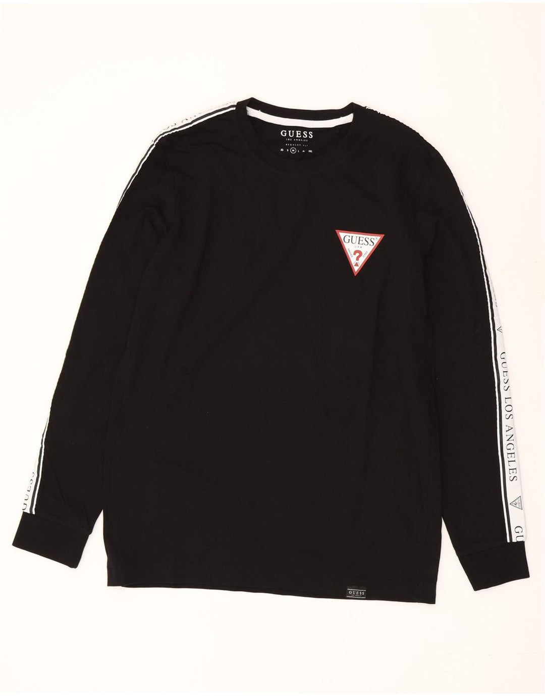 GUESS Herre grafisk top Langærmet Medium Sort Colourblock Bomuld