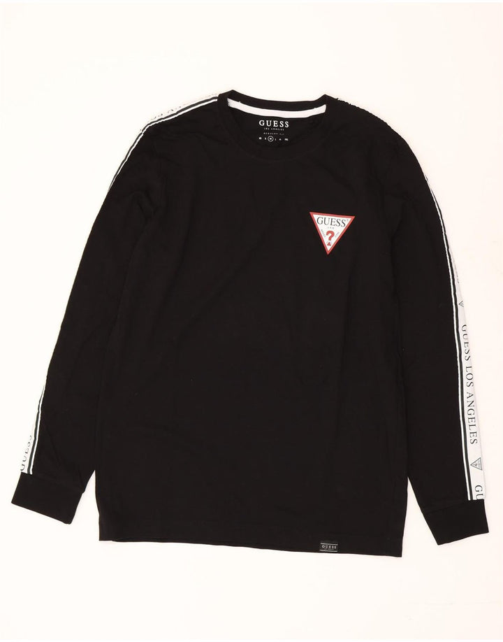 GUESS Herre grafisk top Langærmet Medium Sort Colourblock Bomuld