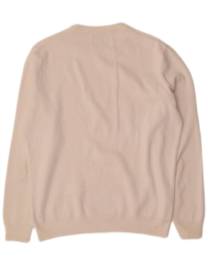Zara Herre sweater med rund hals, medium off white bomuld