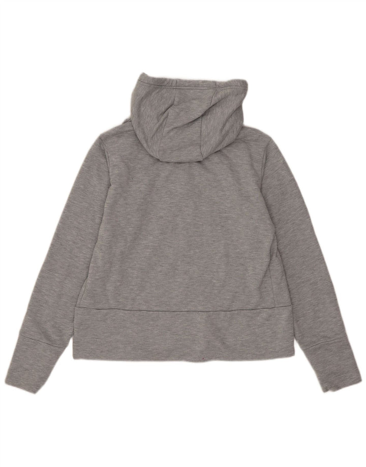 Nike Dame Dri Fit Oversized hættetrøje med lynlås UK 10 Lille grå polyester