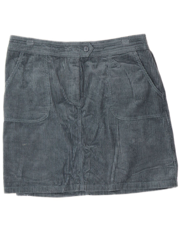 MONSOON Womens Corduroy Nederdel UK 16 Large W34 Green Cotton