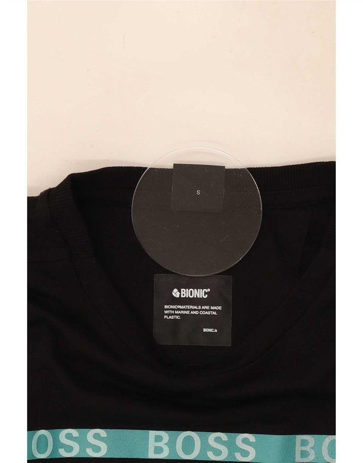 Hugo Boss Herre grafisk T-shirt Top Lille sort bomuld