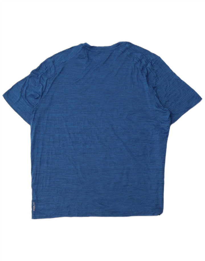 EDDIE BAUER Herre T-Shirt Top XL Blå Flecked Polyester