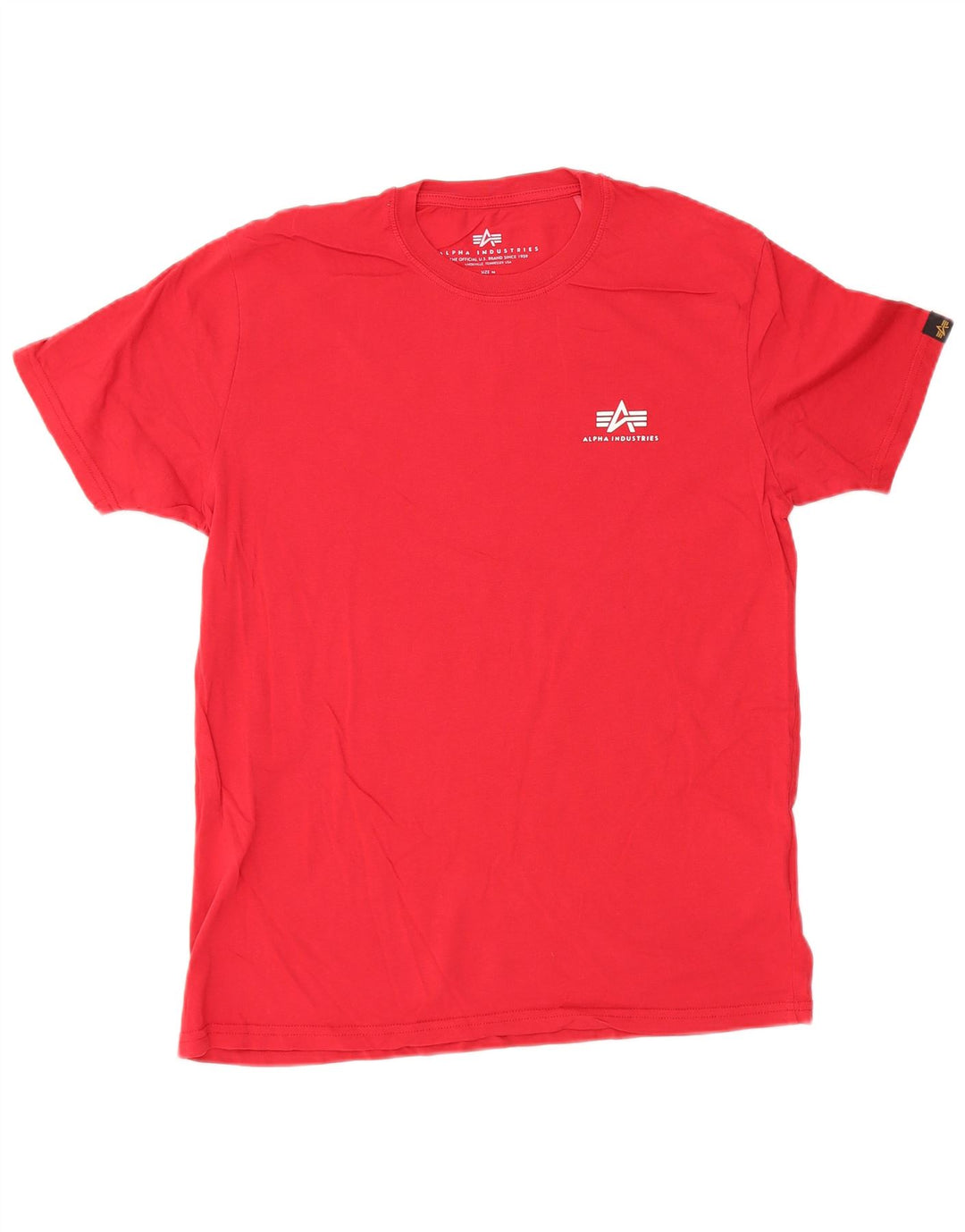 Alpha Industries Herre T-Shirt Top Medium Rød Bomuld