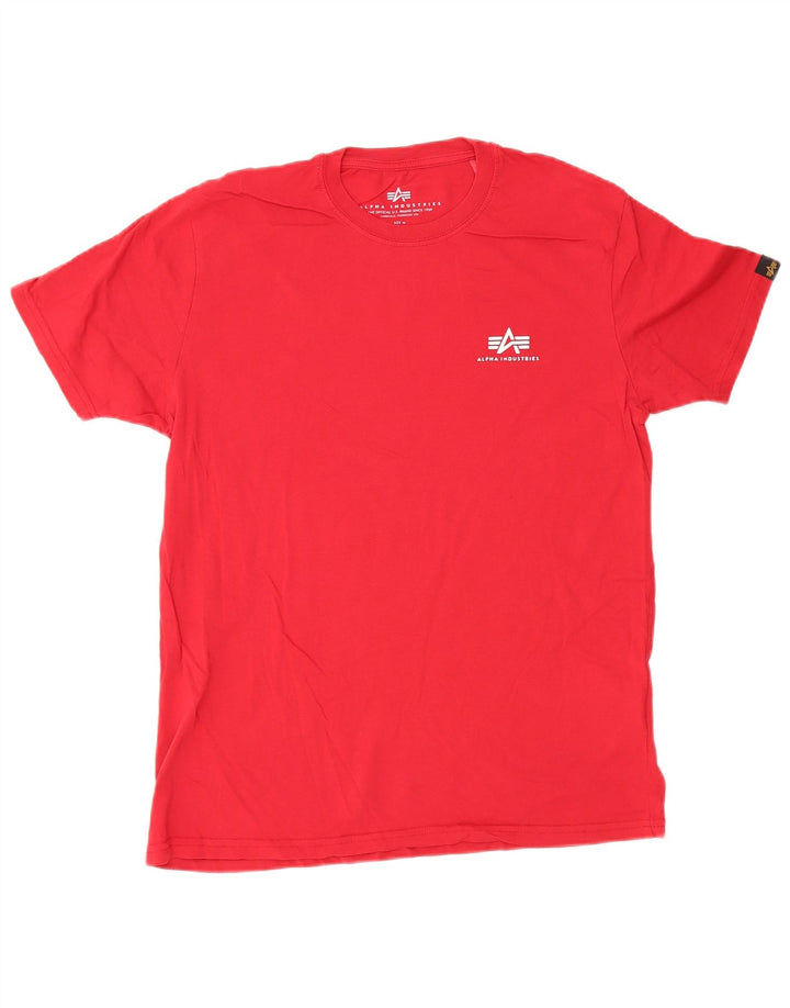 Alpha Industries Herre T-Shirt Top Medium Rød Bomuld