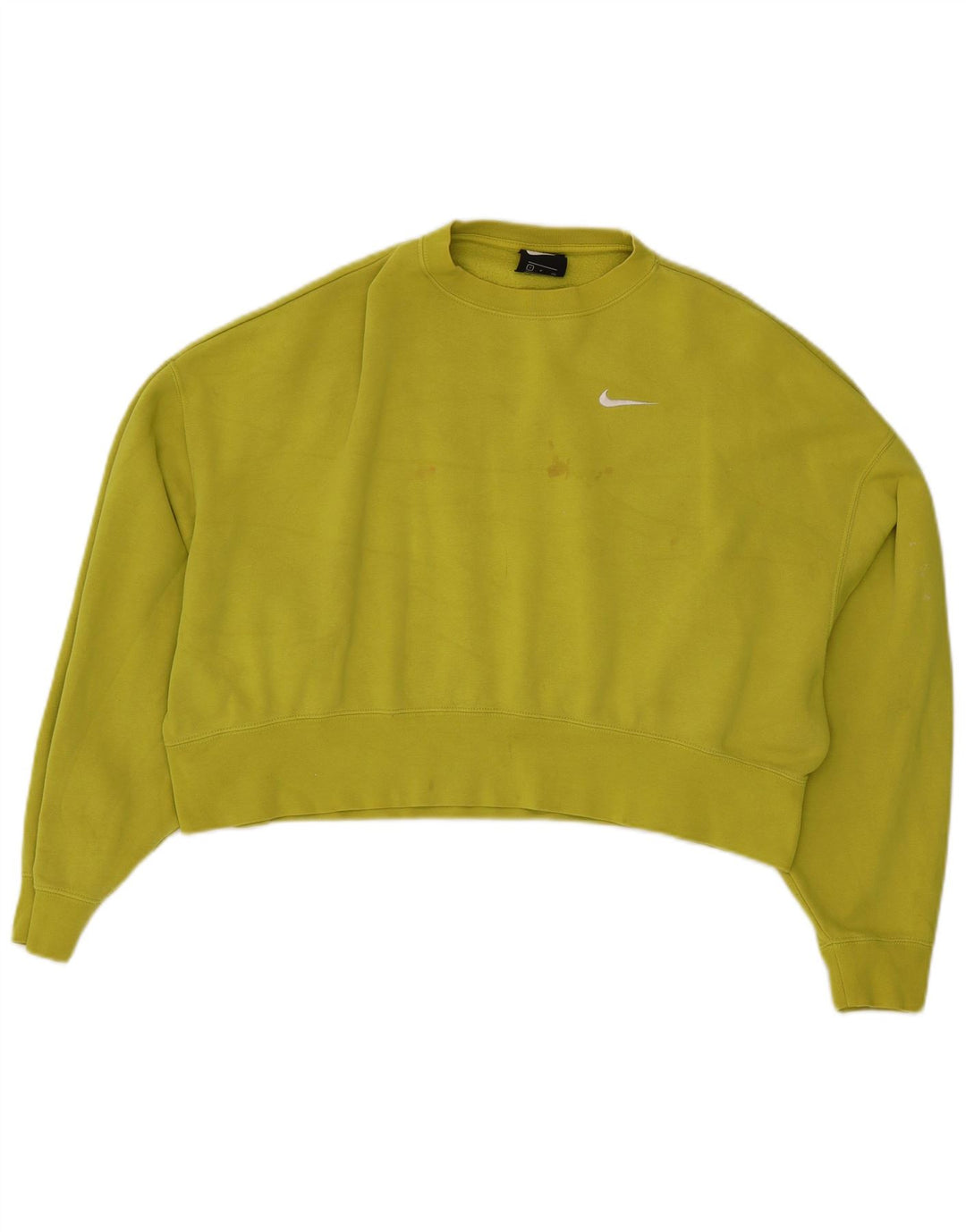 Nike Womens Crop Oversized Sweatshirt Jumper UK 10 Lille grøn bomuld