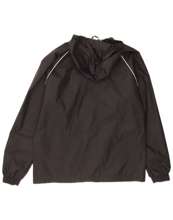 Adidas Boys Hooded Rain Jacket 13-14 Years Black Nylon