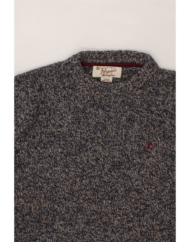 PENGUIN Womens Crew Neck Jumper Sweater UK 14 Medium Grey Lambswool Vintage Penguin and Second-Hand Penguin from Messina Hembry 