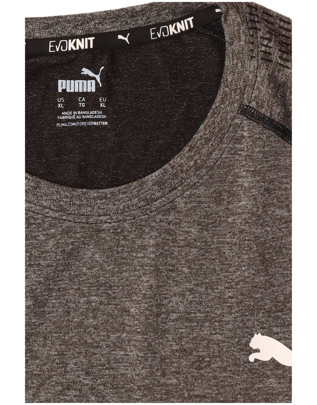 PUMA Herre T-Shirt Top XL Grå Flecked