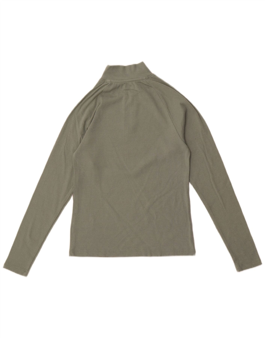 Wrangler Womens Zip Neck Top Langærmet UK 12 Medium Green Bomuld