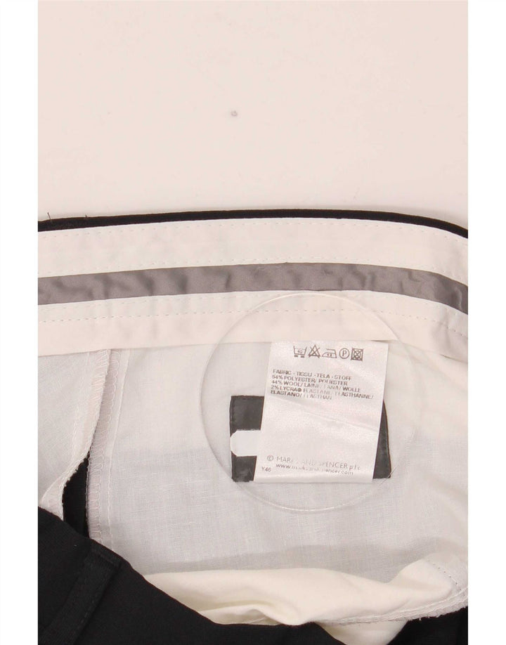 Marks & Spencer Herre Pegged Suit Bukser W34 L29 Navy Blue Polyester