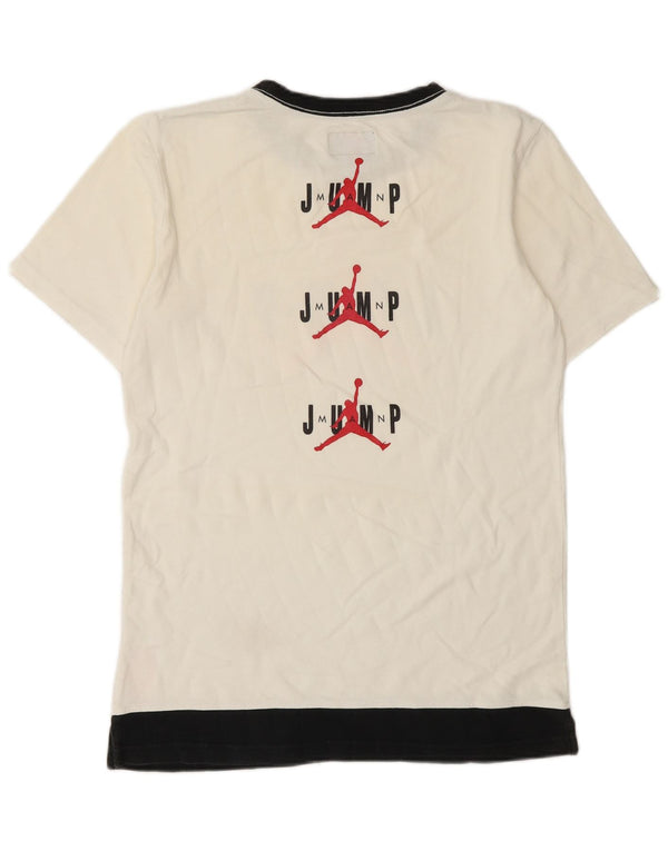 Jordan Boys Grafisk T-Shirt Top 13-14 år XL Off White Colourblock Bomuld
