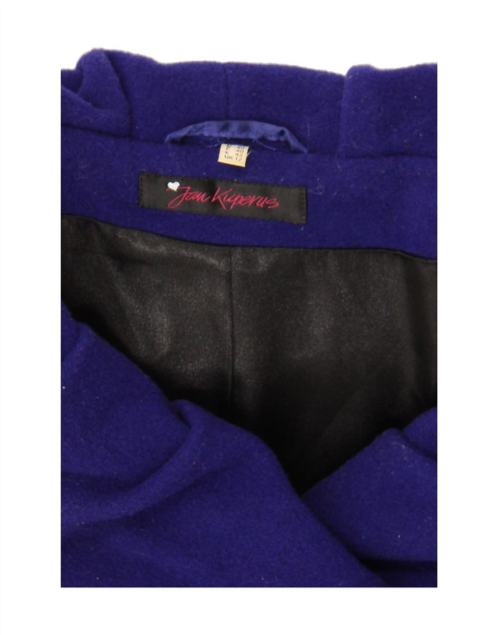 VINTAGE Womens Double Breasted Overcoat UK 12 Medium Blue Wool Vintage Vintage and Second-Hand Vintage from Messina Hembry 