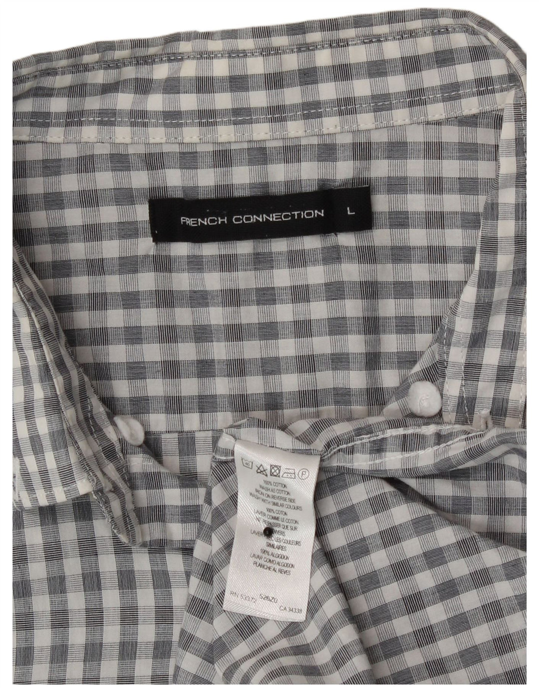 French Connection Herreskjorte Stor Grå Gingham Bomuld
