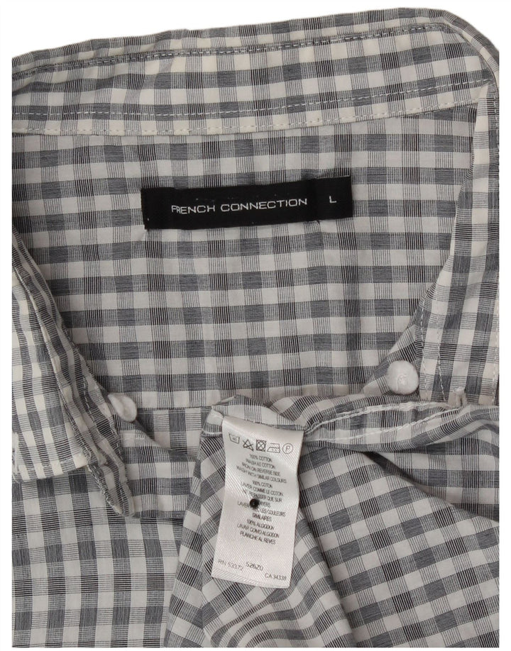 French Connection Herreskjorte Stor Grå Gingham Bomuld