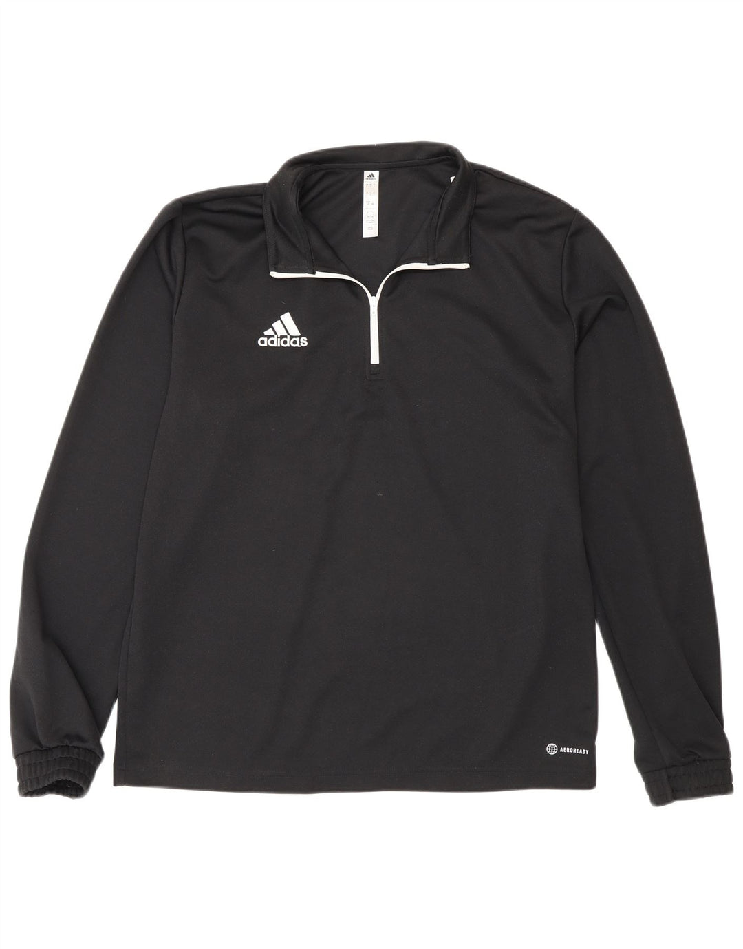 Adidas Herre Zip Neck Top Langærmet Stor Sort Polyester Sports