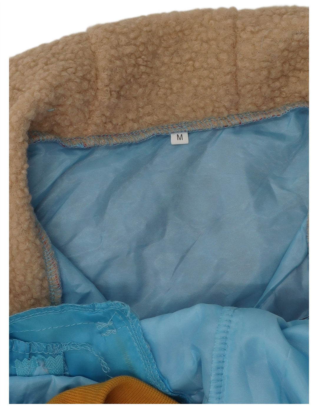 Vintage vindjakke med hætte til kvinder UK 14 Medium Blue Colourblock