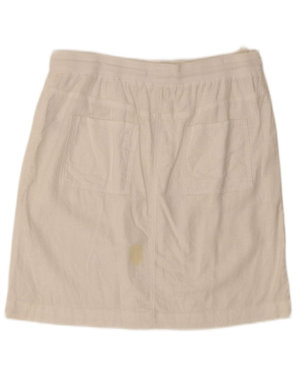 Marks & Spencer lige nederdel til kvinder UK 14 Large W32 White Flax