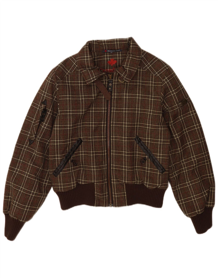 Canadiens Womens Crop Bomber Jacket IT 46 Stor brun ternet polyester