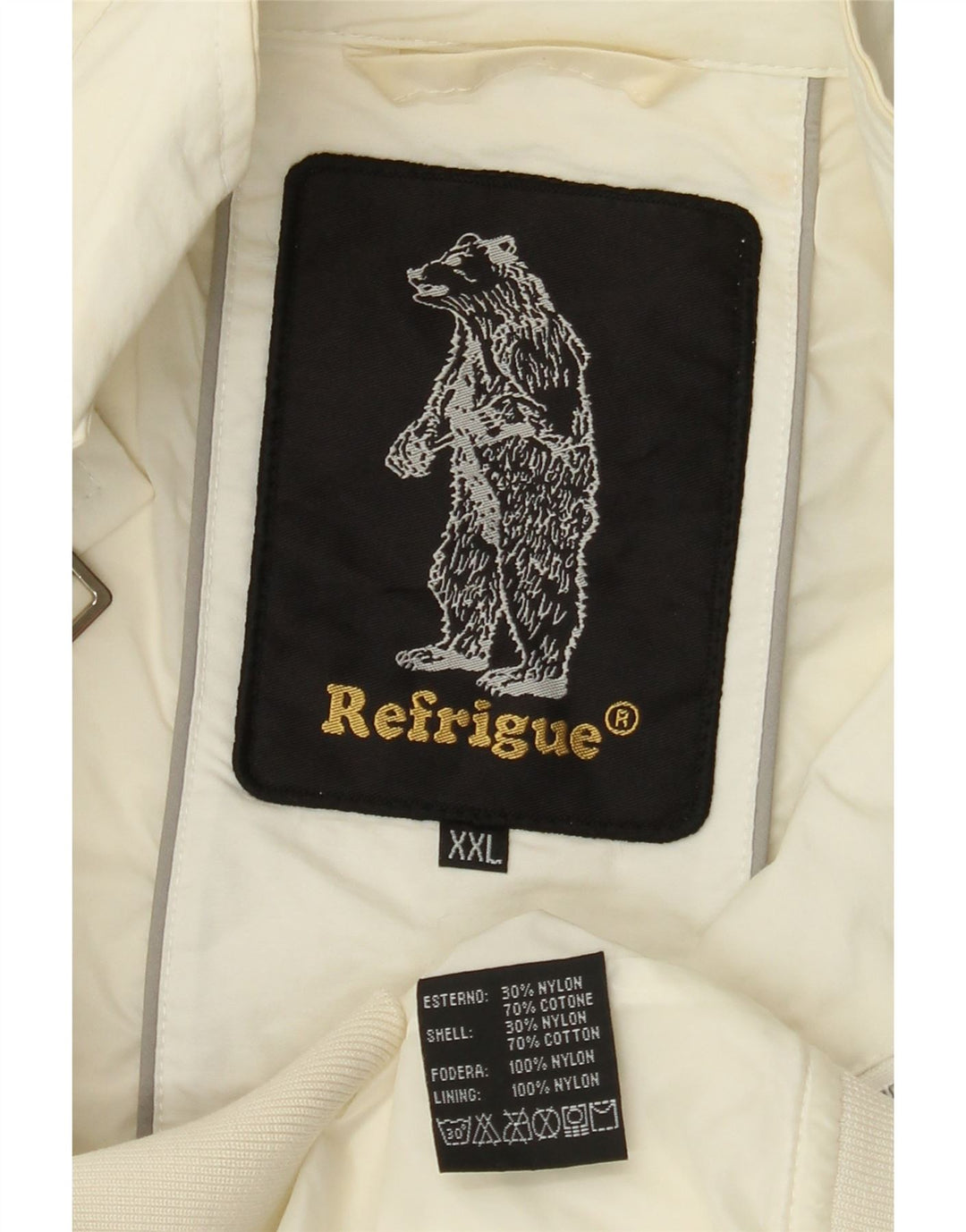 REFRIGUE Bomberjakke til mænd UK 44 2XL Off White Bomuld
