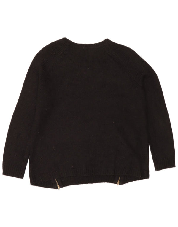Marks & Spencer Dame Boat Neck Jumper Sweater UK 16 Large Black Acryl