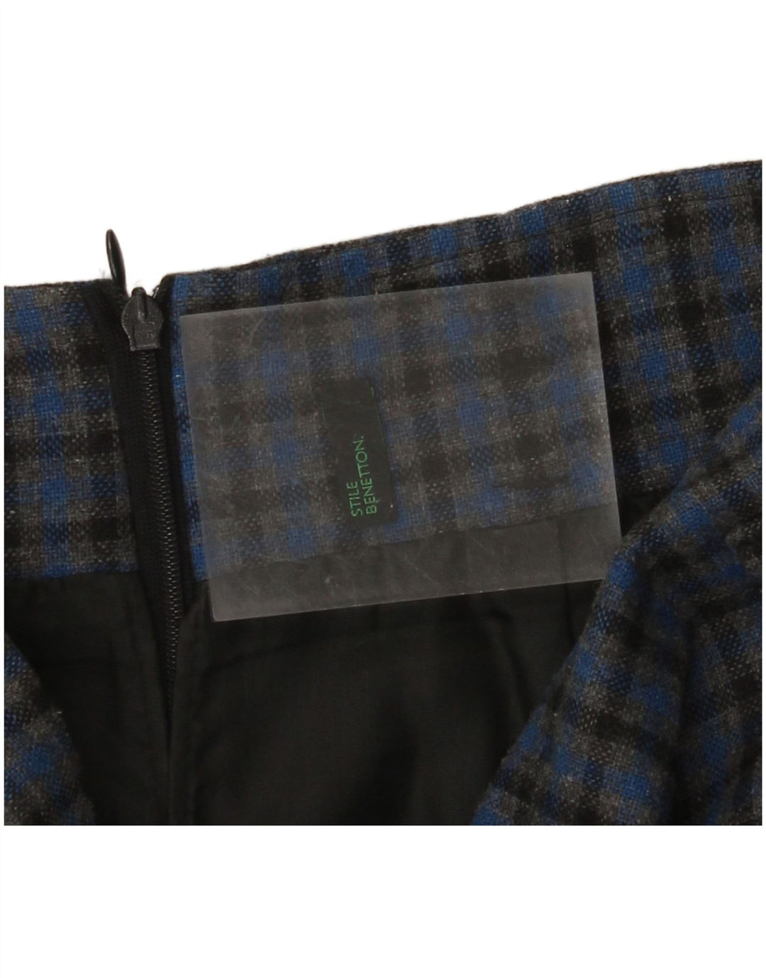 BENETTON Pencil Nederdel til kvinder W28 Medium Blue Check