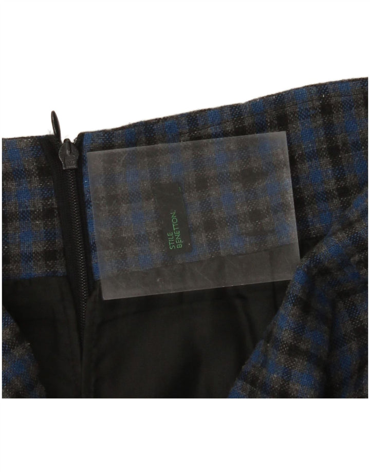 BENETTON Pencil Nederdel til kvinder W28 Medium Blue Check