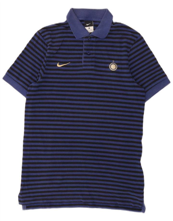 Nike Herre Inter Milan Polo Shirt Medium Navyblå Stribet bomuld
