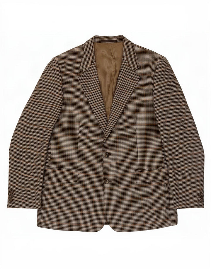 BROOK TAVERNER Herre 2-knaps blazerjakke UK 46 3XL Grå Houndstooth