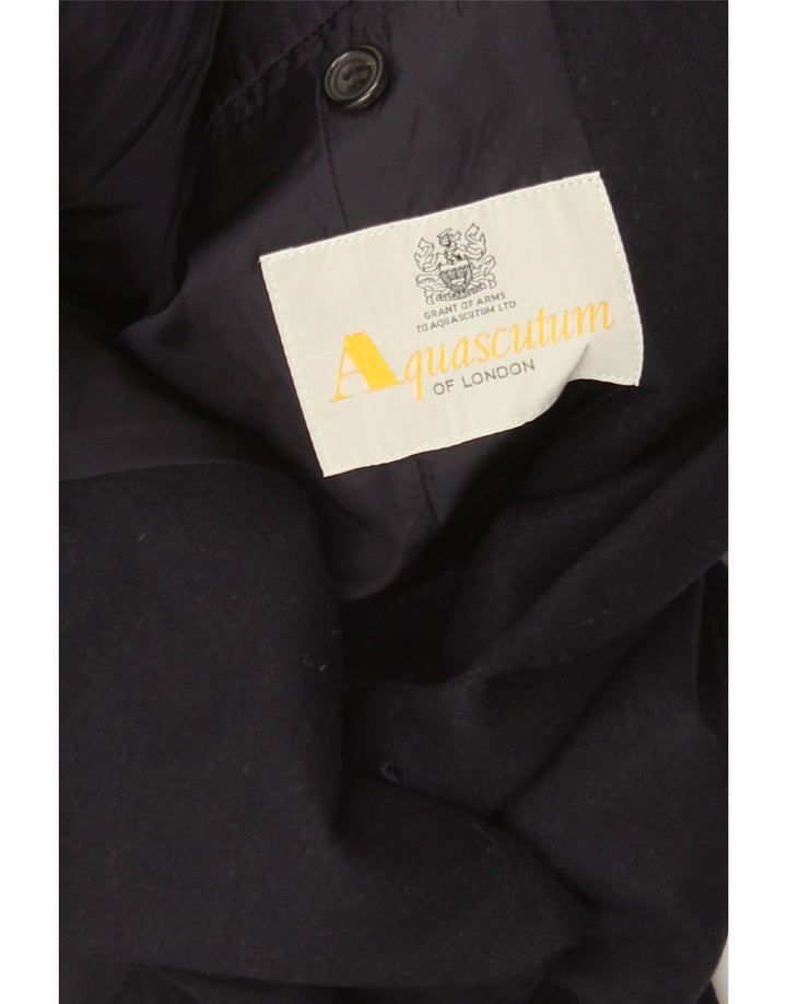 Aquascutum Herre Double Breasted Blazer Jacket UK 36 Small Navy Blue