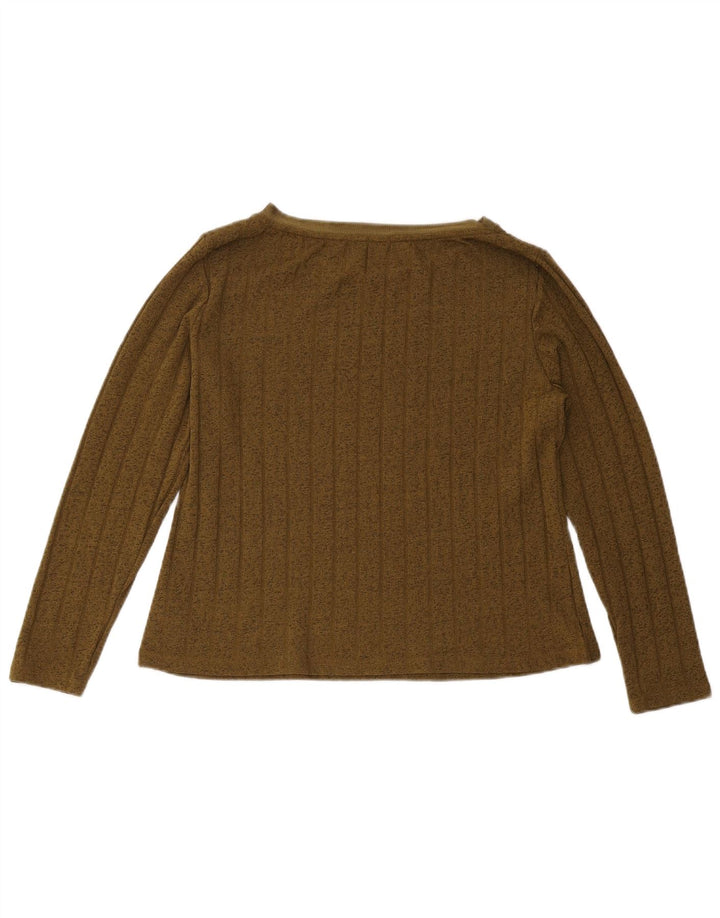 Marks & Spencer Dametop Langærmet UK 12 Medium Khaki Polyester